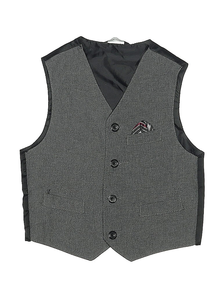 Pre-owned Unbranded Kids' Tuxedo Vest In Gray