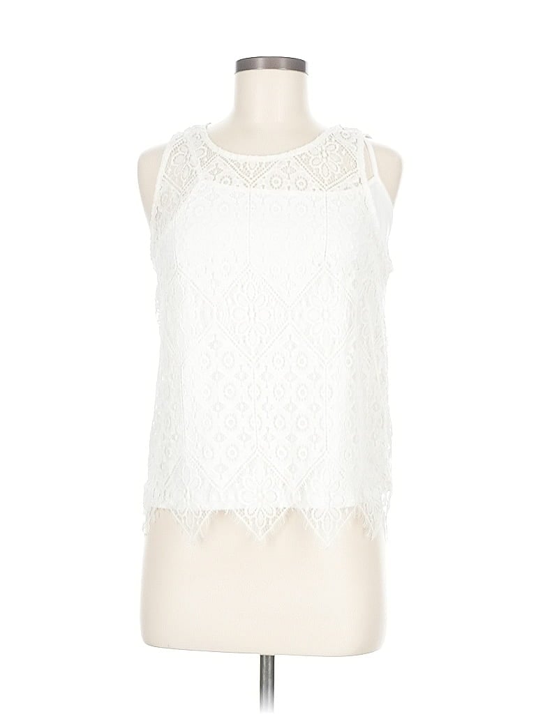 SIMPLY STYLED Pre-owned Tank Top Ivory Halter Neckline Tops In White