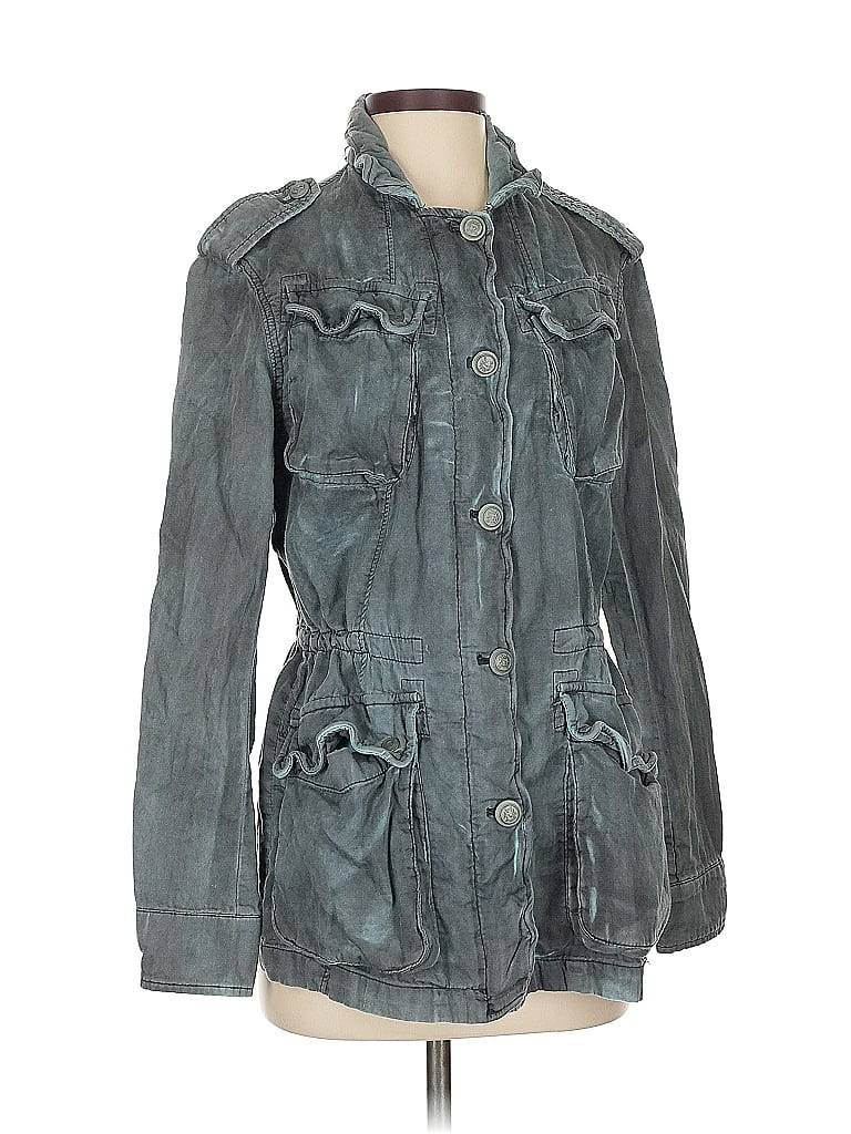Pre-owned Free People Denim Jacket In Gray