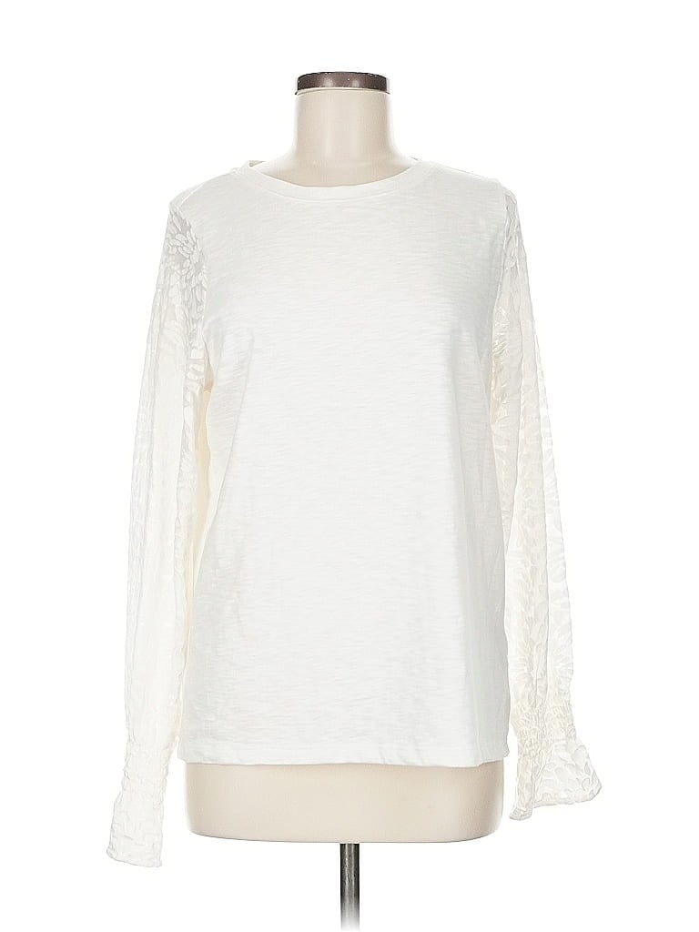 Click to view more detailed imagery on our partner's website Pre-owned Banana Republic Factory Store Long Sleeve T-shirt In White