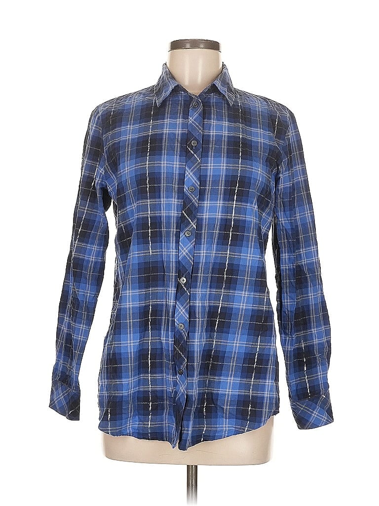 Pre-owned Banana Republic Long Sleeve Button Down Shirt In Blue