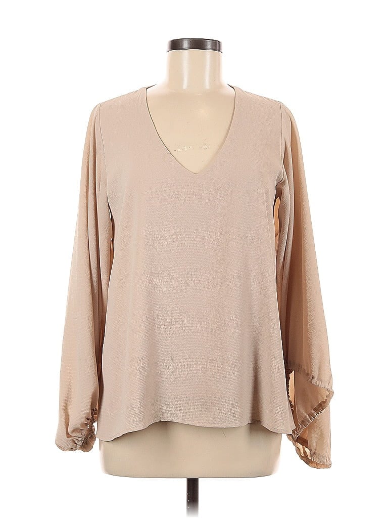 Pre-owned Vici Long Sleeve Blouse In Brown