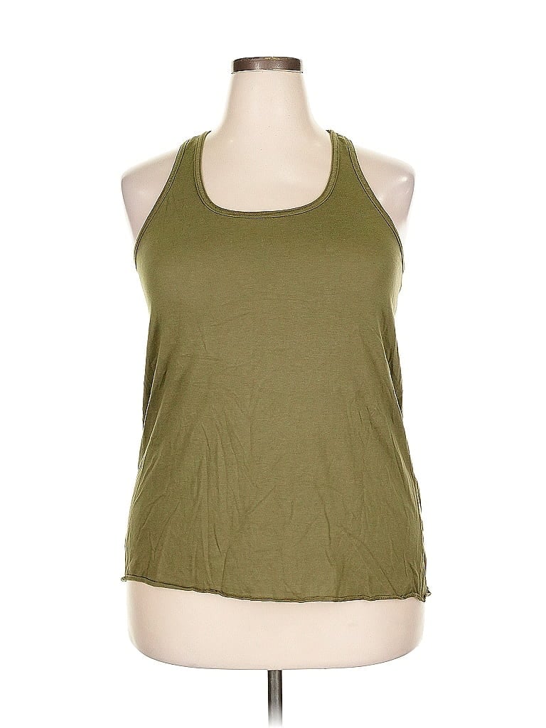 Pre-owned Unbranded Tank Top Green Halter Neckline Tops