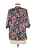 Skies Are Blue 100% Polyester Floral Black Blue 3/4 Sleeve Blouse Size M - photo 2