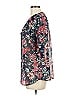 Skies Are Blue 100% Polyester Floral Black Blue 3/4 Sleeve Blouse Size M - photo 5