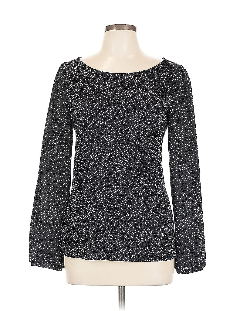 Pre-owned Ann Taylor Loft Long Sleeve Top Blue Boatneck Tops