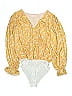 Pink Lily 100% Polyester Yellow Bodysuit Size XS - photo 1