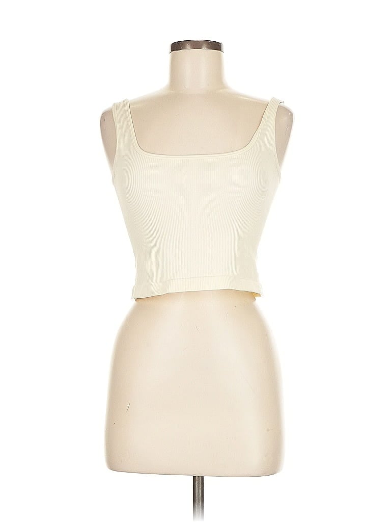 Pre-owned Unbranded Tank Top Ivory Strapless Neckline Tops In White