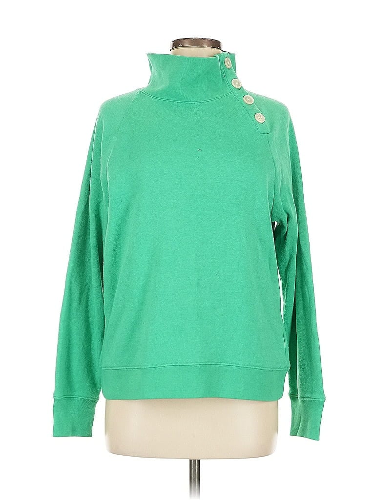 Pre-owned J.crew Factory Store Turtleneck Sweater In Green