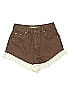Subdued 100% Cotton Chevron-herringbone Brown Shorts Size 4 - photo 1