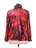 Unbranded 100% Polyester Floral Red Burgundy Long Sleeve Blouse Size XL - photo 2