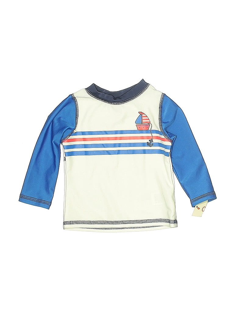Pre-owned Cat & Jack Babies' Rash Guard In Blue