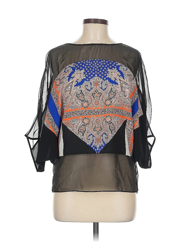 Pre-owned Assorted Brands 3/4 Sleeve Blouse In Black