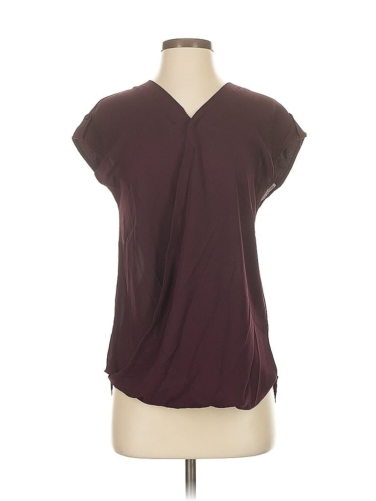 Pre-owned Soho Jeans New York & Company Short Sleeve Blouse In Burgundy