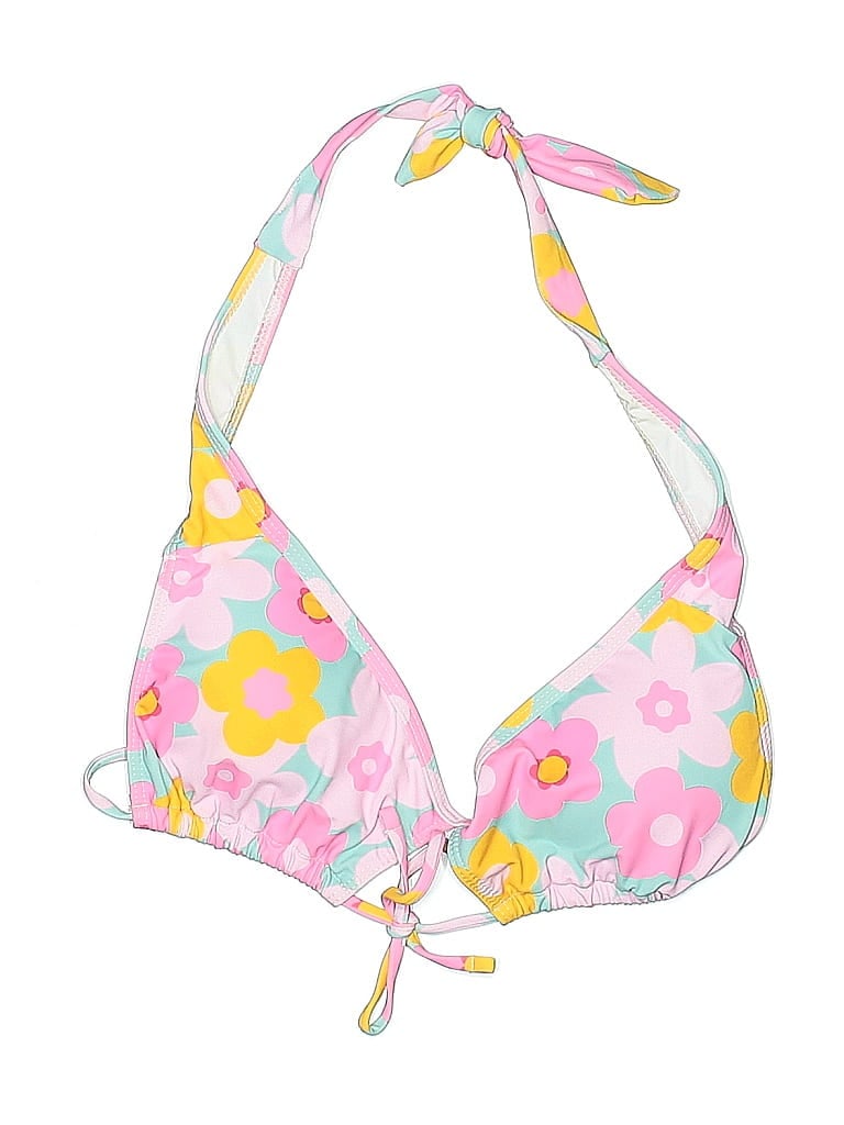 Pre-owned Unbranded Swimsuit Top Pink Floral Pattern Swimwear