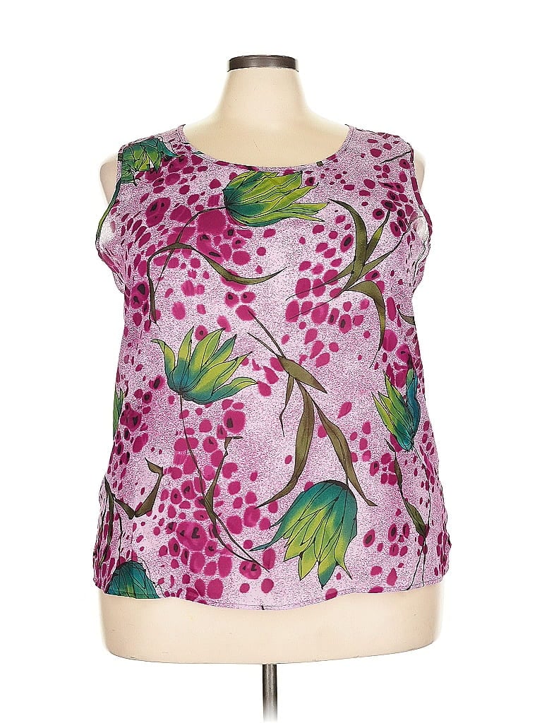 Pre-owned Assorted Brands Sleeveless Blouse In Burgundy