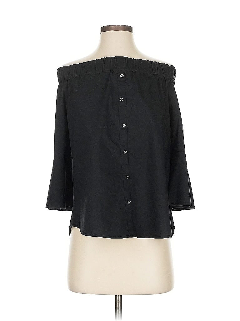 Pre-owned New York And Company 3/4 Sleeve Blouse In Black