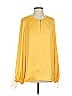 BOSS by HUGO BOSS 100% Polyester Yellow Long Sleeve Blouse Size 4 - photo 1