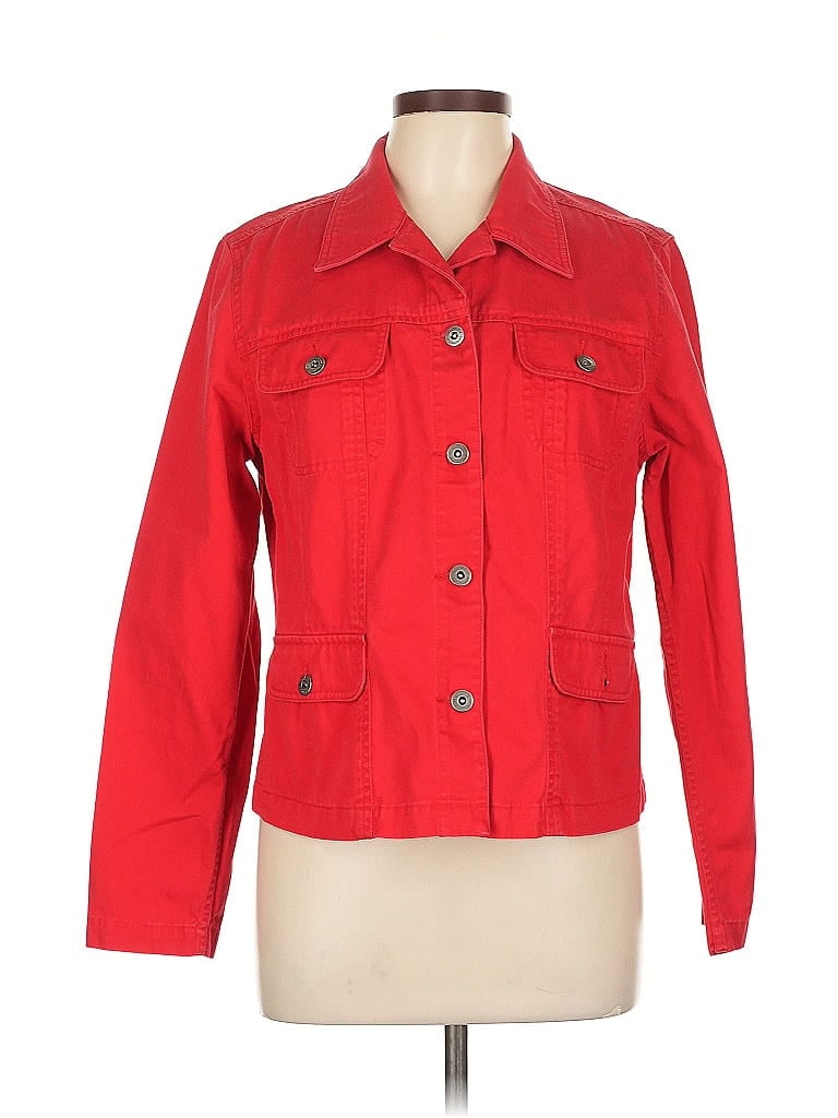 Click to view more detailed imagery on our partner's website Pre-owned Liz Claiborne 3/4 Sleeve Button Down Shirt In Red