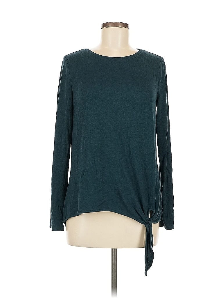 Pre-owned Ann Taylor Loft Long Sleeve T-shirt In Blue