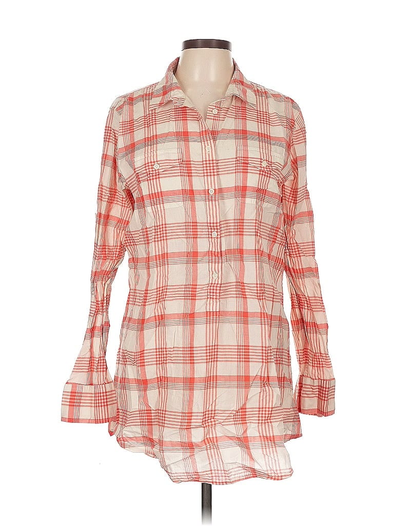 Pre-owned J.crew Factory Store Long Sleeve Button Down Shirt In Orange