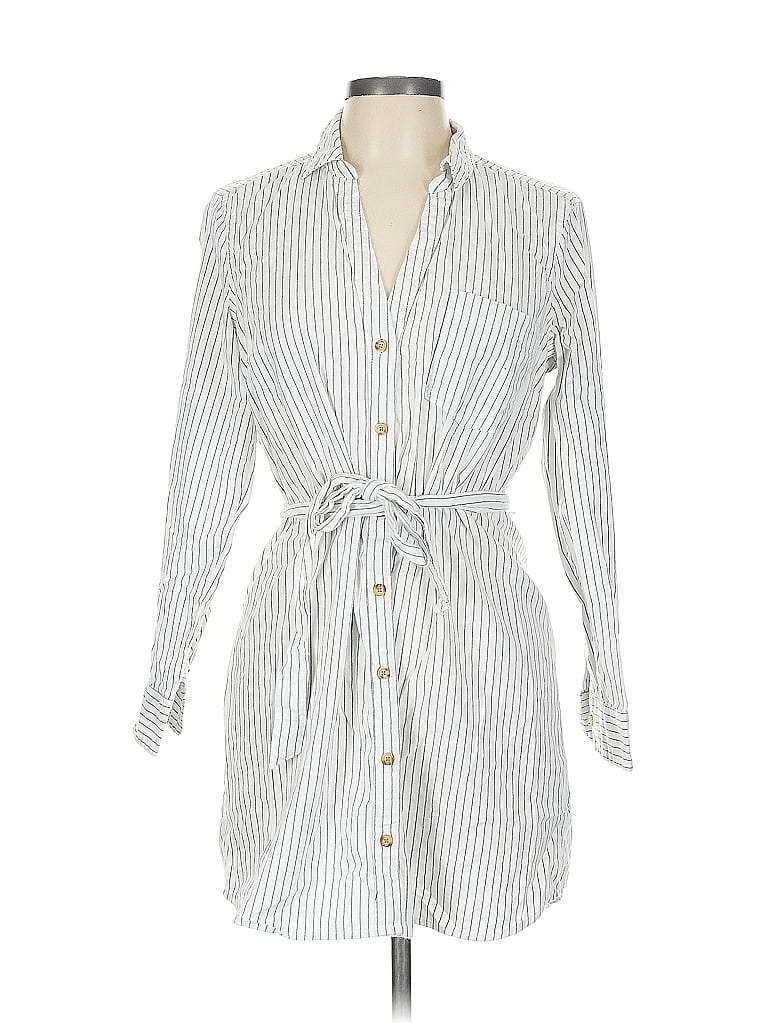 Pre-owned Abercrombie & Fitch Long Sleeve Button Down Shirt In White