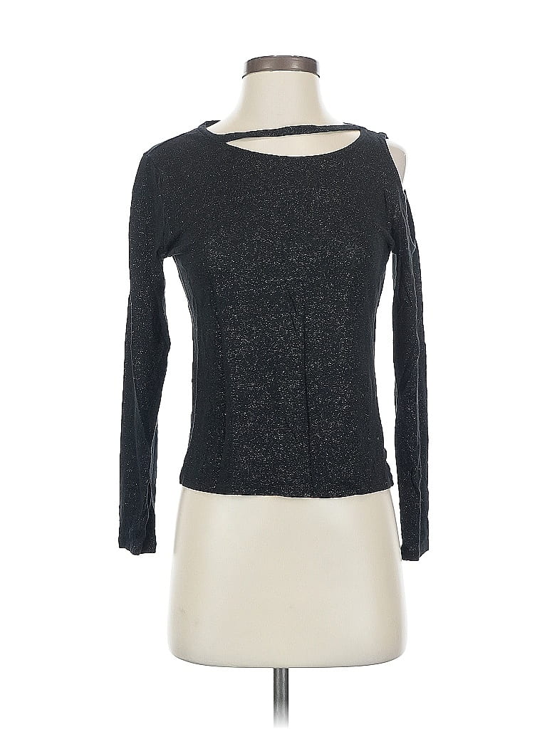 Pre-owned Generation Love Long Sleeve Top Gray Keyhole Neckline Tops