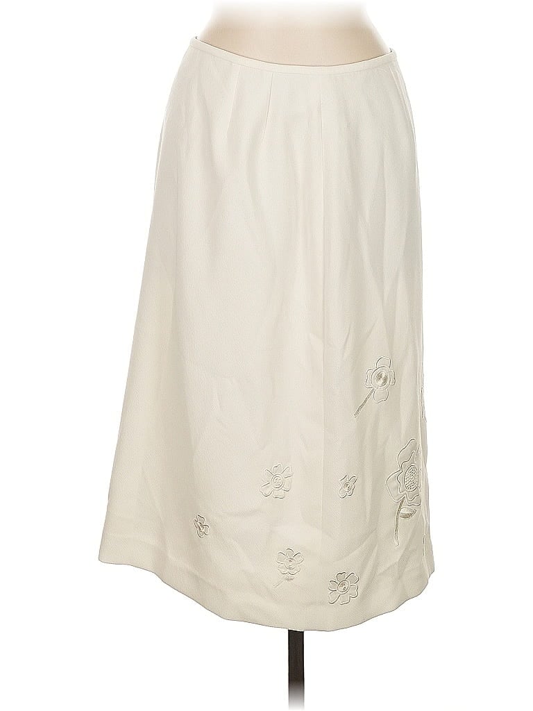 Pre-owned Le Suit Formal Skirt In White
