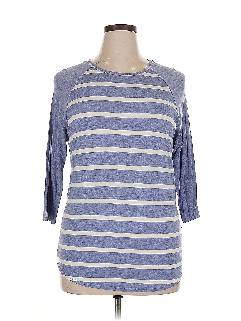 Pre-owned Lularoe 3/4 Sleeve T-shirt In Blue