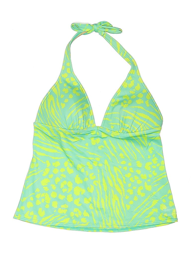Pre-owned Victoria's Secret Swimsuit Top Green Print Pattern Swimwear