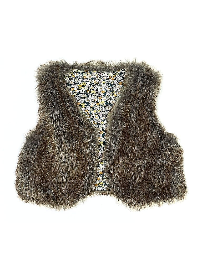 Pre-owned Assorted Brands Kids' Faux Fur Vest In Brown