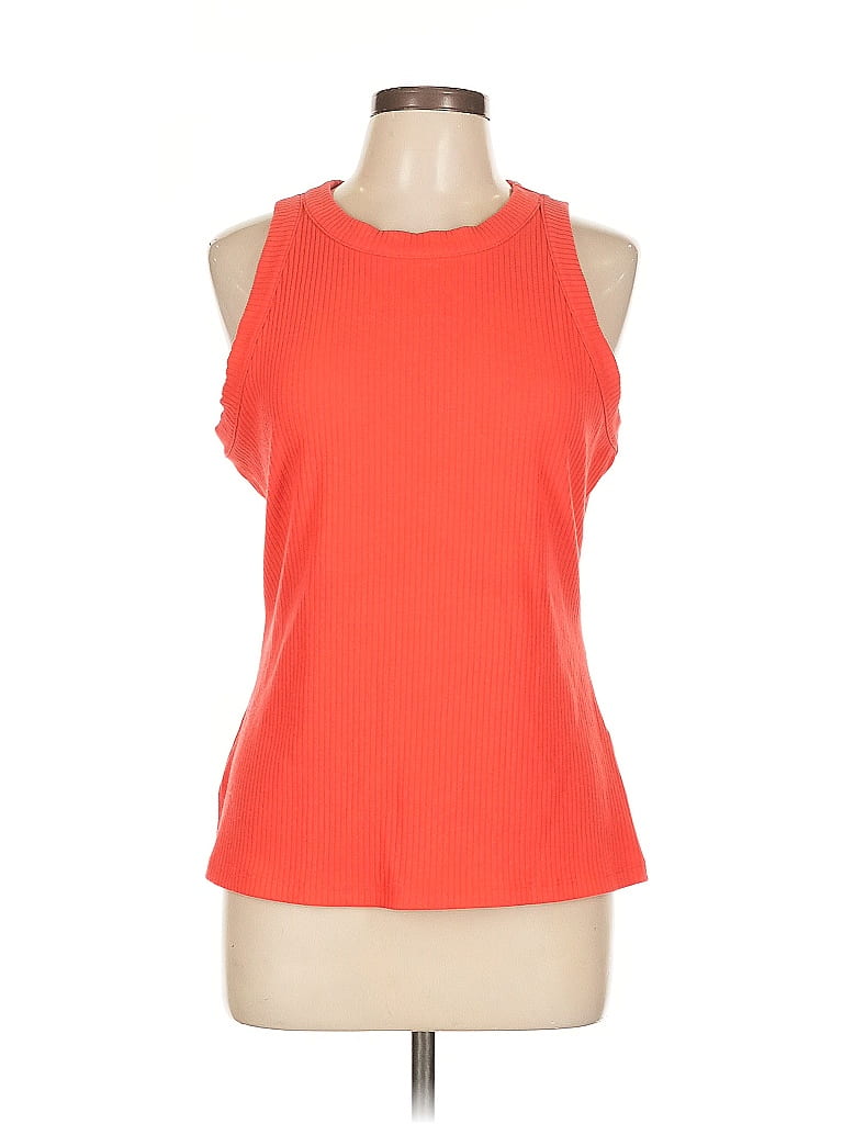 Pre-owned Inc International Concepts Sleeveless Top Orange Halter Neckline Tops