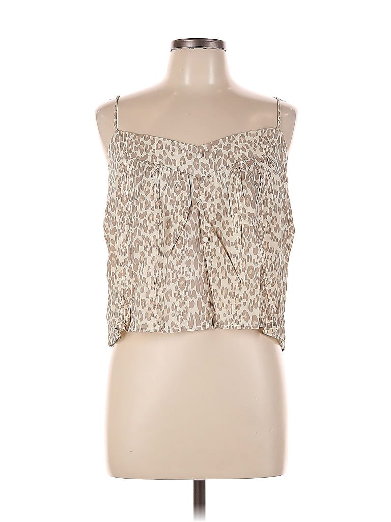 Pre-owned Girl And The Sun Sleeveless Blouse In Brown