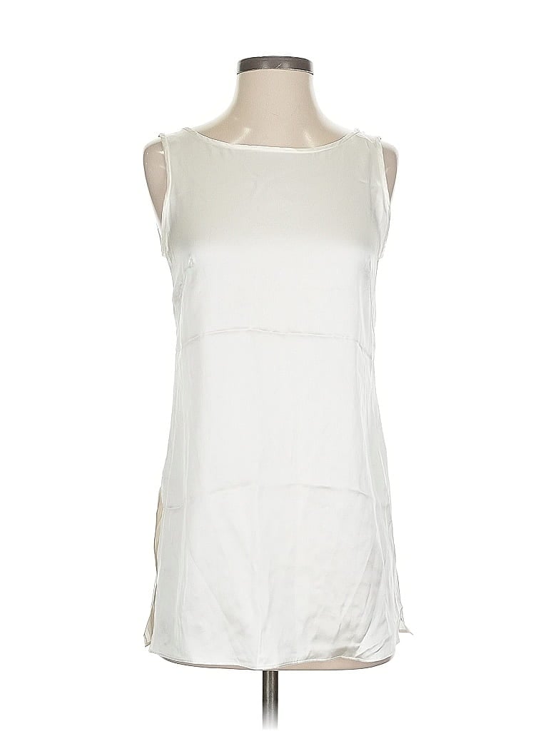 Pre-owned Eleventy Sleeveless Silk Top Ivory Strapless Neckline Tops In White