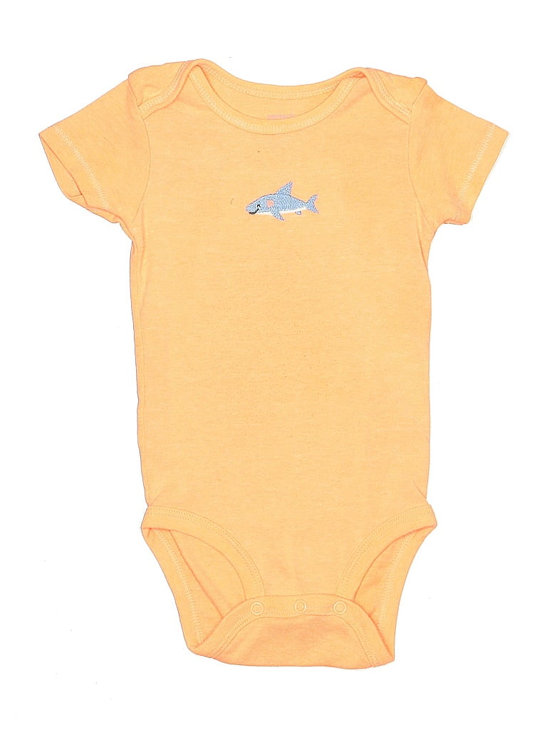 Pre-owned Carter's Babies' Short Sleeve Onesie In Orange