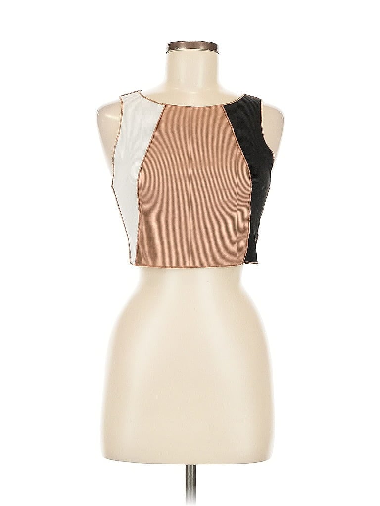 Pre-owned Shein Sleeveless Top Brown Halter Neckline Tops