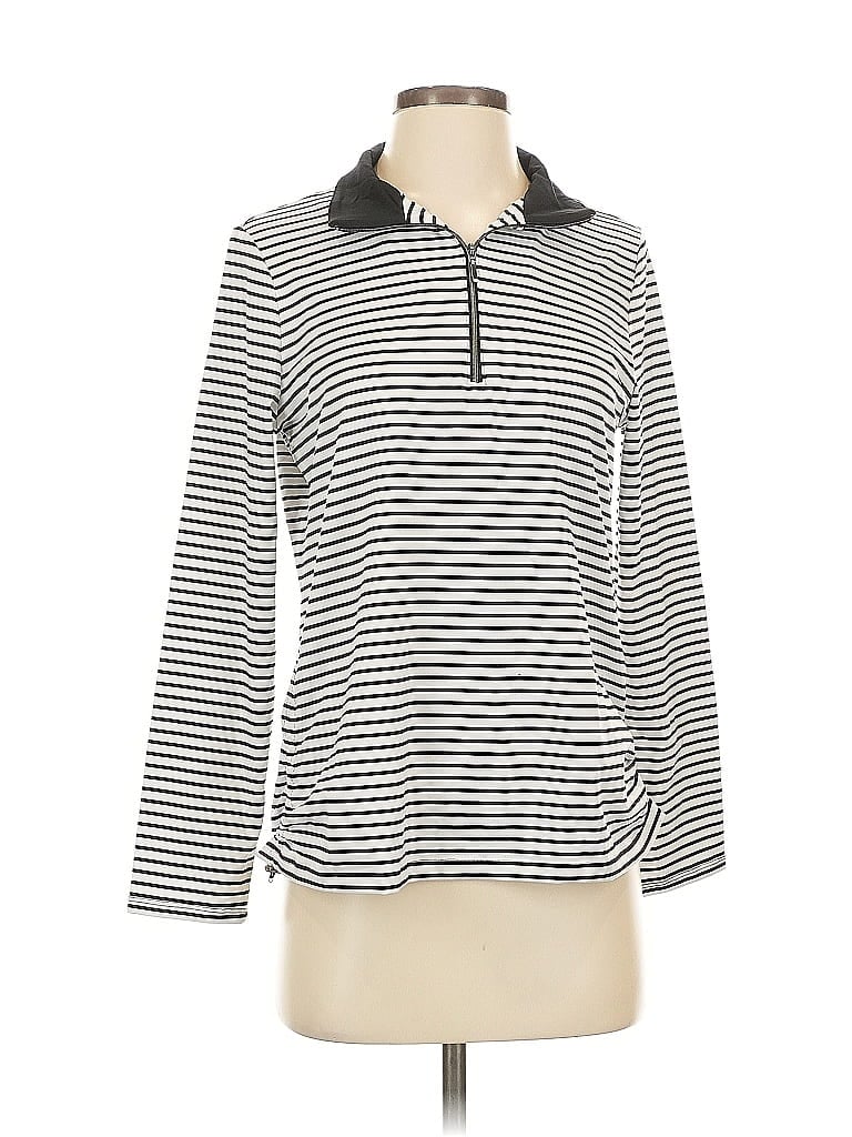 Pre-owned Chico's Long Sleeve Blouse In White