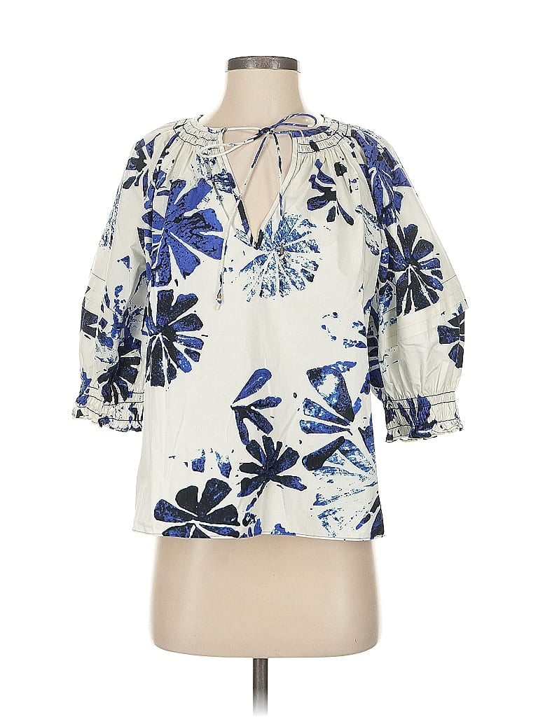 Pre-owned Marie Oliver 3/4 Sleeve Blouse In Blue