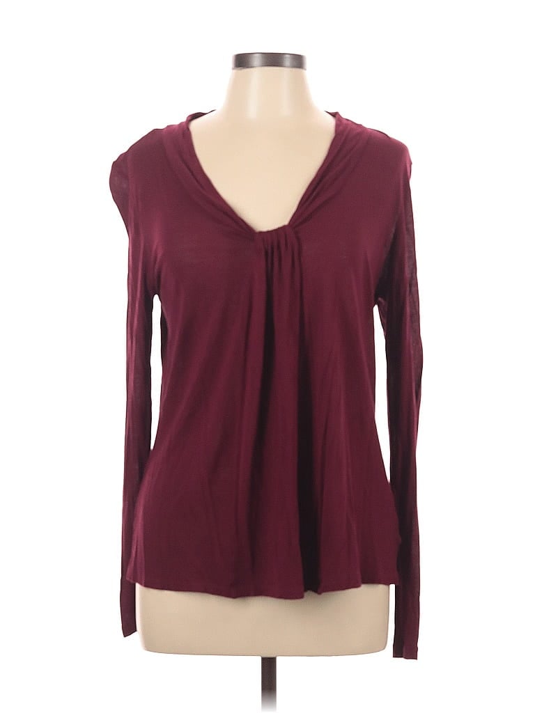 Pre-owned Jones New York Sport Long Sleeve Henley Shirt In Burgundy