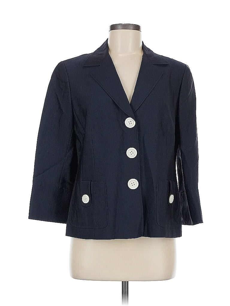 Pre-owned Lafayette 148 Blazer Jacket In Blue