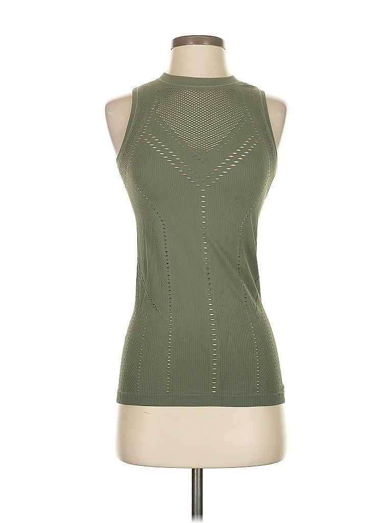 Pre-owned Assorted Brands Tank Top Green Halter Neckline Tops