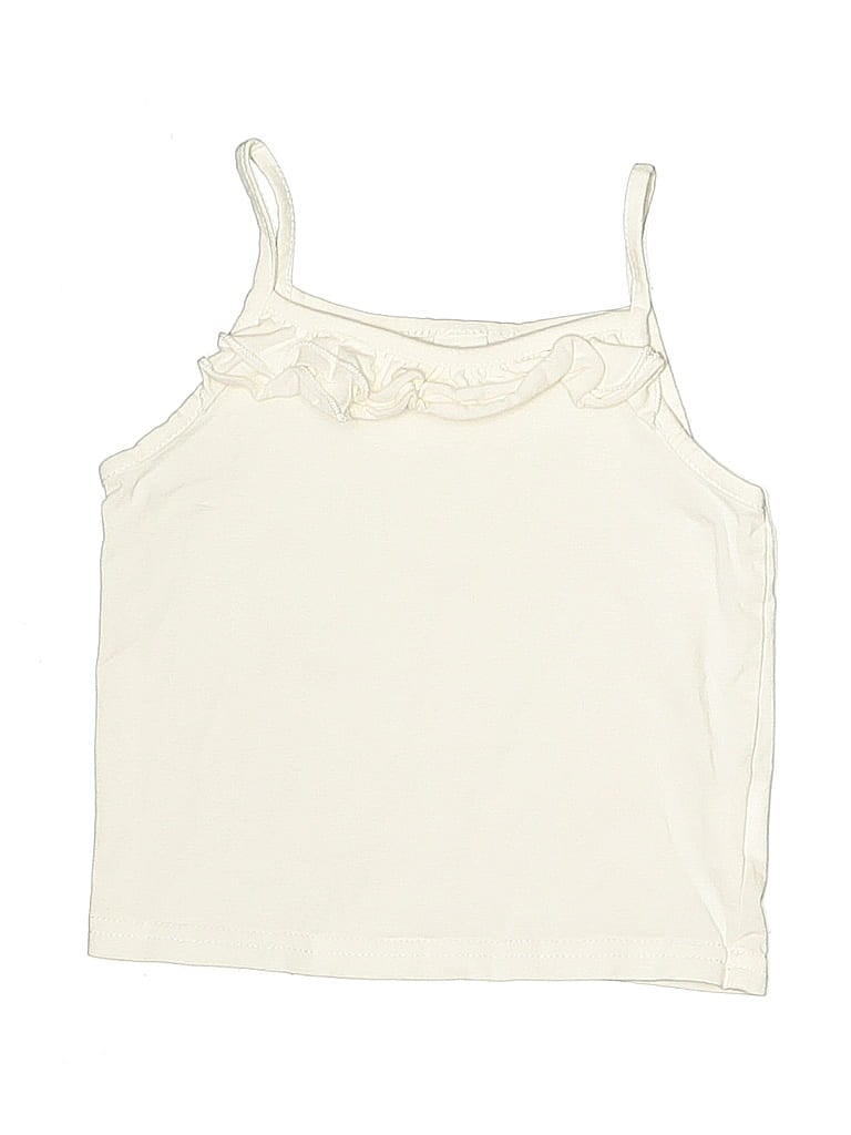 Pre-owned Shein Kids' Tank Top White Ruffles Neckline Tops