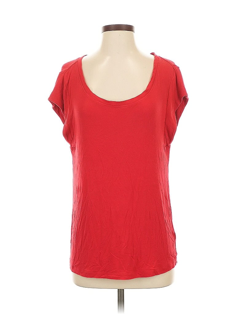 Pre-owned Cabi Short Sleeve Top Red Scoop Neck Tops