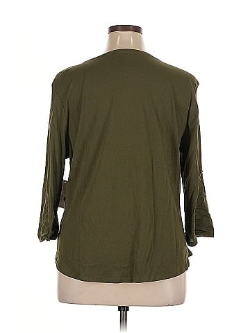 Soho JEANS NEW YORK & COMPANY 3/4 Sleeve Button-Down Shirt (view 2)