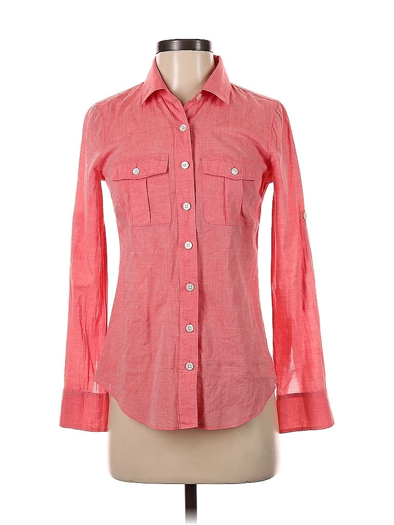 Pre-owned J.crew Factory Store Long Sleeve Button Down Shirt In Red