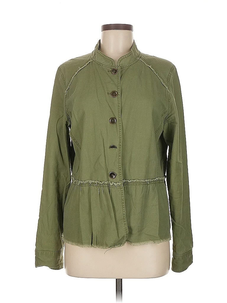 Pre-owned Caslon Long Sleeve Blouse In Green