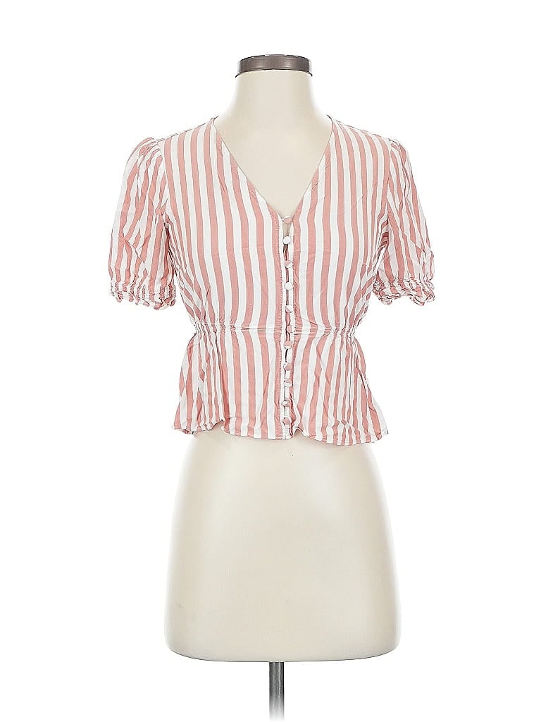 Pre-owned Madewell Short Sleeve Blouse In Pink