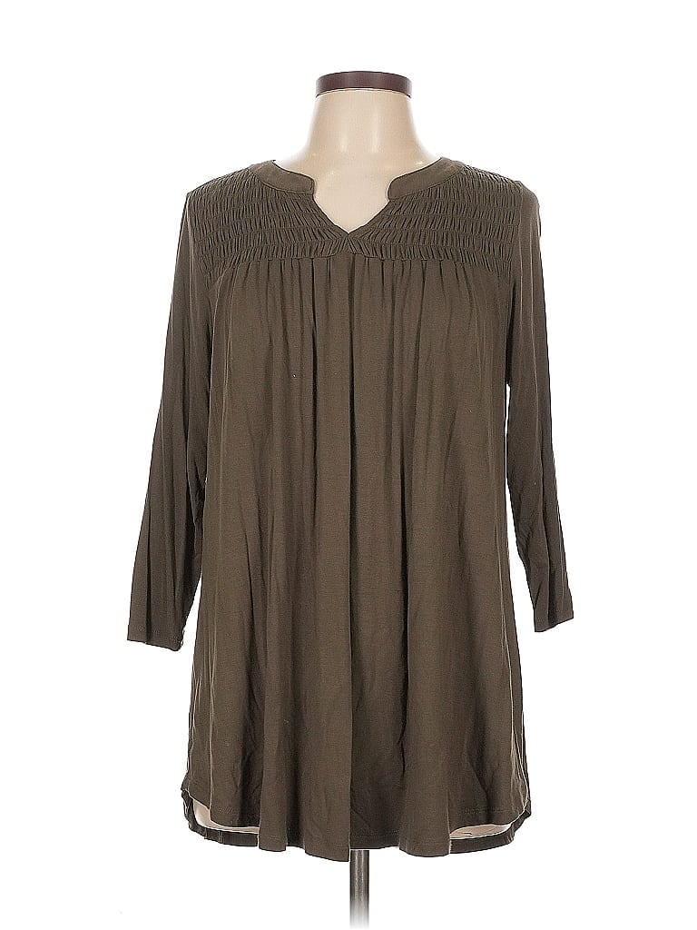LANE BRYANT Pre-owned 3/4 Sleeve Blouse In Brown