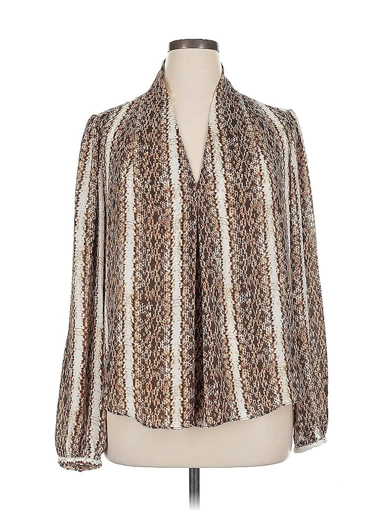 Pre-owned Michael Michael Kors Long Sleeve Blouse In Brown