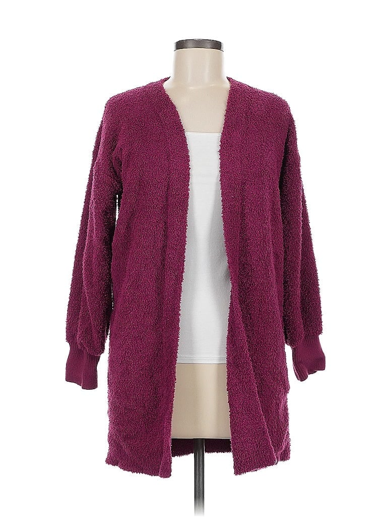 Pre-owned Assorted Brands Cardigan Sweater In Burgundy